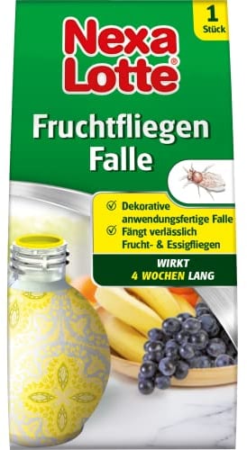 Nexa Lotte Fruchtfliegen Falle, 1 St, zum Abfangen von Frucht-, Obst und Essigfliegen, Gelb