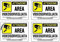 EVM 4 Cartelli Videosorveglianza Adesivi Area Videosorvegliata in PVC Morbido impermeabile (4-105x73)