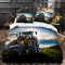 CTQTZ Traktor Bettwäsche 155x220cm 3D Gedruckter Traktor Bettbezug mit Reißverschluss Schließung Bettbezug Set 3 Teilig Schwarz Bettwäsche Set Weich Mikrofaserbettwäsche