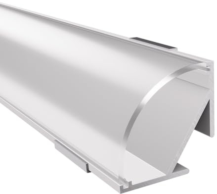Alumino | LED Aluminiumprofil - Eckprofil weiss | 200 cm | Semi Abdeckung + Zubehör | für bis zu 16 mm LED-Streifen | 2m | Fulda
