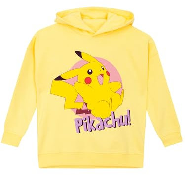 Pokemon Sweat à Capuche pour Filles Pull Pikachu Enfant | Sweat à Capuche Jaune Fille | Âges 5 à 12 Ans | 11-12 Ans