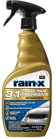 Rain-X Pro 620213 3-in-1 Bug, Tar and Adhesive Remover, 16oz - Premium Bug, Tar and Adhesive Remover to Help Clean and Remove Sticky Contaminants