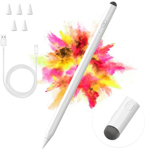 Stylus Pen for Android,Tablet Pencil for Samsung/Huawei/Lenovo/Mi Tablets & iPhone and Other Android Smartphone and pad Devices,Universal stylus with High Precision &Tilt Sensitivity (US White1)