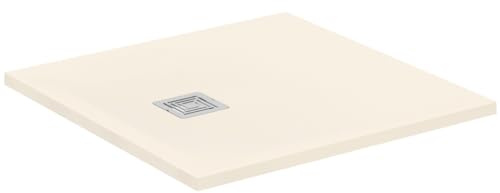 Ideal Standard - Ultra Flat S+, Piatto doccia quadrato ultrasottile in resina effetto pietra, 80x80cm, Ideal Solid, Sabbia