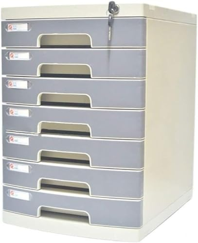 asdchZen Desktop-Aktenschrank, 7-Lagiger Schubladenschrank, Mit Schloss Und Leerem Etikett, Informationsschrank, Dateiklassifizierungsverwaltung Und -Speicherung (B1)