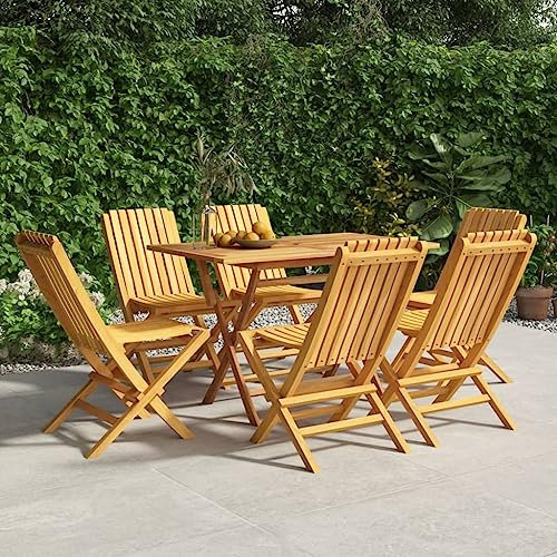 AJJHUUKI Dieser Artikel: Klappbare Gartenstühle 6 Stück 47 x 47 x 89 cm Massivholz Teakholz Nizza