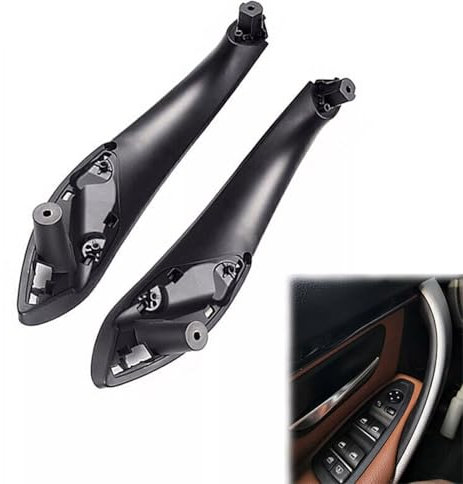 FiTspi Lot de 2 poignées de porte intérieure avant gauche et avant droite pour B-MW F30 F31 F32 F33 F35 F36 F80 F82 F83 2012-18 Noir