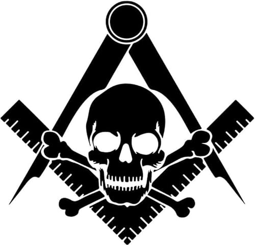 Rakelfix Freimaurer Symbol Zirkel Winkel Totenkopf Skull Aufkleber Größe&Farbe ANPASSBAR Sticker Autoaufkleber Lack Scheibe Wand