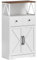 HOMCOM Aparador de Salón Armario Multiusos con Estantes Cajones Puertas Granero Aparador para Cocina Dormitorio 60x31x108 cm Blanco