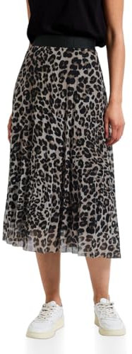 Street One Damen A361723 Mesh Plissée Rock, Schwarz, 44