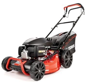 Hahn & Sohn Cedrus Benzin Rasenmäher AL - Selbstfahrend Schnittbreite, Alu-Gehäuse, Mulchfunktion, 65L Fangkorb, Starker Motor, Heckauswurf, Garten, bis 1800m², Leichtstart (48cm Schnittbreite)