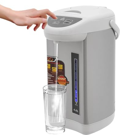 Heißwasserspender, Glühweinkocher 4L Wasserkocher Edelstahl mit Thermostat und Überhitzungsschutz, Heißgetränkeautomat, Heißgetränkespender 750W für Schule, Haus, Büro