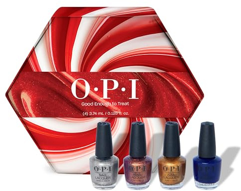 OPI Nail Lacquer Good Enough to Treat Mini Pack - Smudge Resistant & Long-Lasting Nail Polish - with OPI Pro-Wide Brush (4x3.75ml)