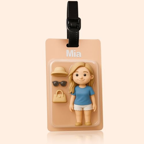 Personalisierter Gepäckanhänger mit Namen und Foto, Kofferanhänger mit Adressschild Personalisierte Geburtstagsgeschenk Reisegepäckanhänger für Rucksack, Koffer, Gepäck