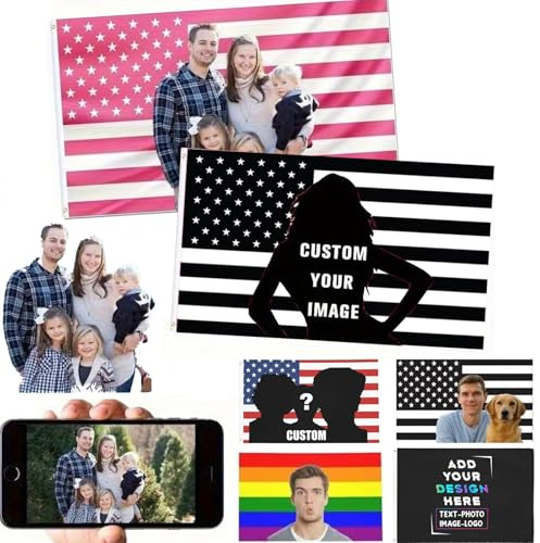 Personalised Amerikanische Flagge, Fahne Selbst Gestalten, Fügen Sie Ihr eigenes Bild hinzu, Text, Wanddekoration Garten-Yard-Schild Camping Flagge - Benutzerdefinierte Flaggenbanner