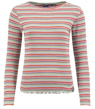 Weird Fish Thorne Ribbed Long Sleeve Top Garnet Size 12