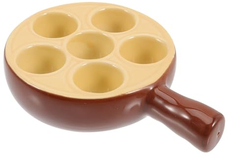 TOYANDONA Schneckenpfanne Keramik 6Er Escargot Teller Hitzebeständig Mit Rutschfestem Boden Für Ofen Und Servieren Ideal Für Französische Schnecken Gerichte
