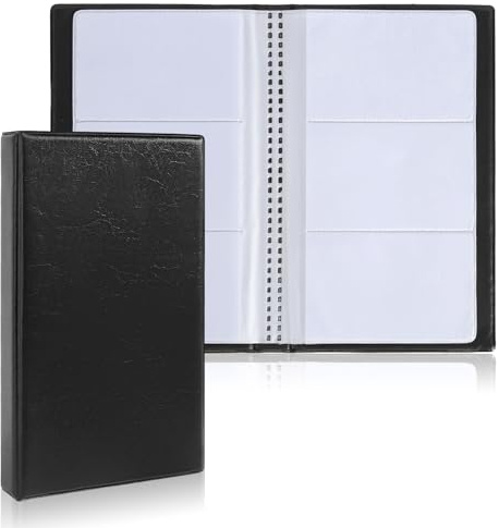 KUHAWL 2PCS Visitenkarten Aufbewahrung, Visitenkartenmappe für 240 Karten visitenkartenbox PU Leder Visitenkartenhalter, Platzsparende Visitenkartenmappe für Büro Praxis Kundenkarten Kreditkarten