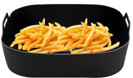 Reusable Air Fryer Paper, Reusable Silicone Sheets | Square Basket Inserts - For Oven, Microwave, Pizza, Vegetables, Cakes, Snacks and Daily Use
