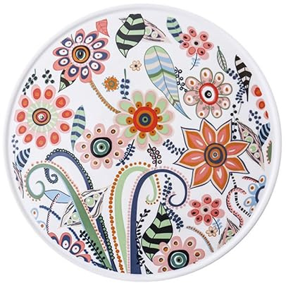 TOPPERFUN Piatto in Ceramica per Pizza e Pane, Vassoio da Colazione senza Bave, Ecologico, Adatto come Sottopentola o Tovaglietta la Tavola