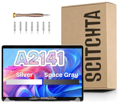 SCITCHTA A2141 - Pantalla LCD de repuesto A2141 para MacBook Pro Retina 2019 año EMC 3347 661-14200 3072 × 1920 LCD de 16 pulgadas (gris espacial)