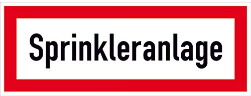 Betriebsausstattung24® Hinweisschild für den Brandschutz Sprinkleranlage, selbstkl. Folie,29,70x10,50cm