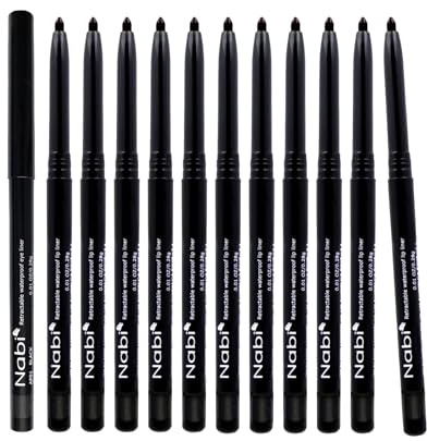 12pcs Nabi Retractable Waterproof Black Eyeliner (Wholesale Lot) by USA