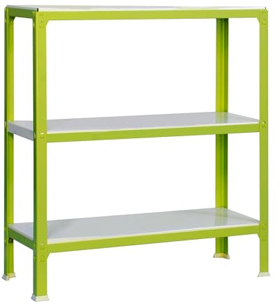 SimonRack Metallregal, Schraubenlos, 3 Böden, hohe Tragfähigkeit 150 kg, 900 x 800 x 400 mm, Regal für Wohnzimmer, Badezimmer, Küche, Grün/Weiß - SimonHomeClick Metal