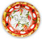 Lashuma Handgemachter Pizzateller Paprika aus Italienischer Keramik, Großer Teller Rund 33 cm