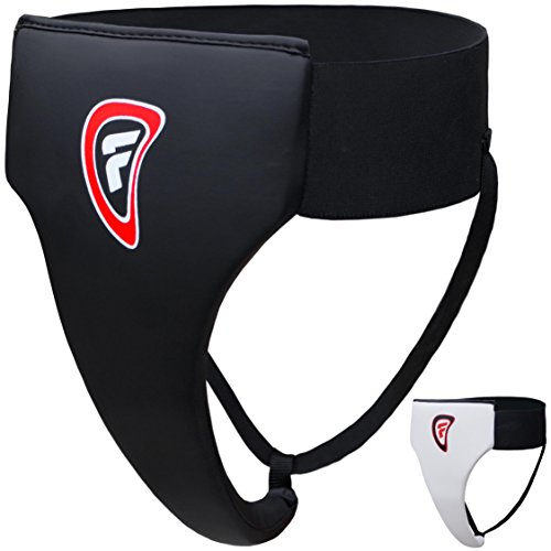 Farabi Sports Tiefschutz für Damen, Genitalschutz für Kickboxen, Kampfsport (L/XL, Black)