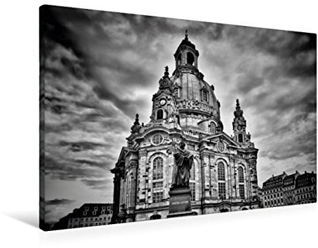 Premium Textil-Leinwand 90 x 60 cm Quer-Format DRESDEN Frauenkirche | Wandbild, HD-Bild auf Keilrahmen, Fertigbild auf hochwertigem Vlies, Leinwanddruck von Melanie Viola