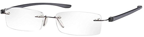 Randlose Lesebrille [Eschenbach 2913230] für Herren, Anthrazit, Dioptrie: 3,0