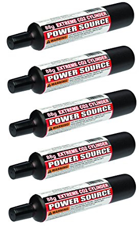 Outletdel ocio Pack 5 Bombonas Gas C02 88gr desechable, Especial carabinas, Airsoft,...