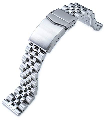 MiLTAT Edelstahl 316L 20mm Angus-J Louis Uhrarmband, gerader Abschluss, gebürstet/poliert, V-Schliesse - SS201820B058S(DE)