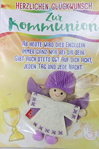 JoJo, Püppkes, J097-262, Glückswichtel, Kommunionsengel, Filz, 6,5cm, mit Spruch