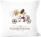 SpecialMe® personalisierbare Kissenhülle zur Hochzeit, Hochzeitskissen Igel Fahrrad Tandem Hochzeitsgeschenk Geldgeschenk weiß Unisize