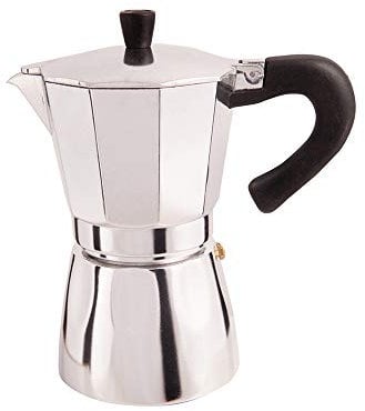BiggCoffee Hes-3 Espressokocher, Moka Express, Italienische Kaffeemaschine, Kaffee Perkolator, Moka-Kanne, Edelstahl Espressokanne, Espressomaschine für 3Tasse, 120 ML