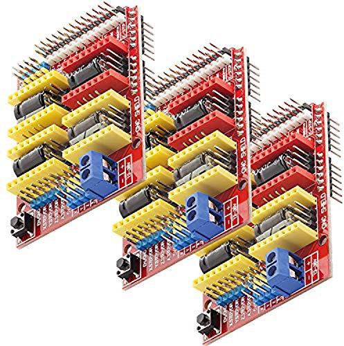 AZDelivery 3 x CNC Shield V3 development board für A4988 Schrittmotor Treiber Stepper für 3D Drucker kompatibel mit Arduino inklusive E-Book!