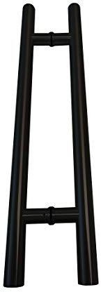Moderner & moderner Doppelseitiger Türgriff aus Edelstahl, Aluminium und Glastüren, gebürsteter Edelstahl 24 Inch matte black