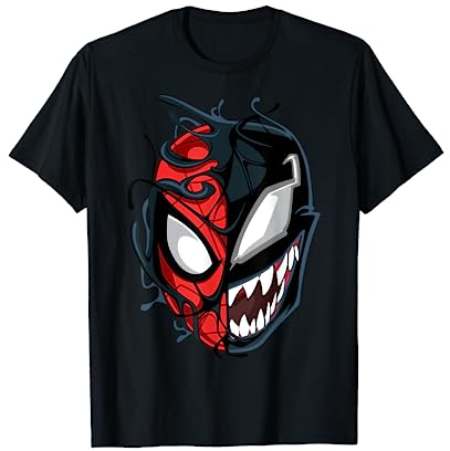 Marvel Spider-Man Peter Venom Split Face T-Shirt
