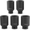 lyrlody Schlagschrauber Nüsse Set, 5pcs Impact Socket Set 12-Punkt-Achsnabenmutter-Sockelhülse Schlagschrauber Antriebswelle