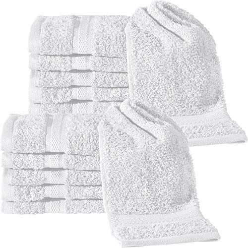 REDBEST Gästetuch 12er-Pack Chicago weiß Größe 30x50 cm - saugstark, strapazierfähig, ideal für Reisen, Sport (weitere Farben)