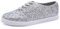Feversole Damen Mode Kleid Sneakers Party Bling Casual Flats Embellished Shoes, Silber 39 EU
