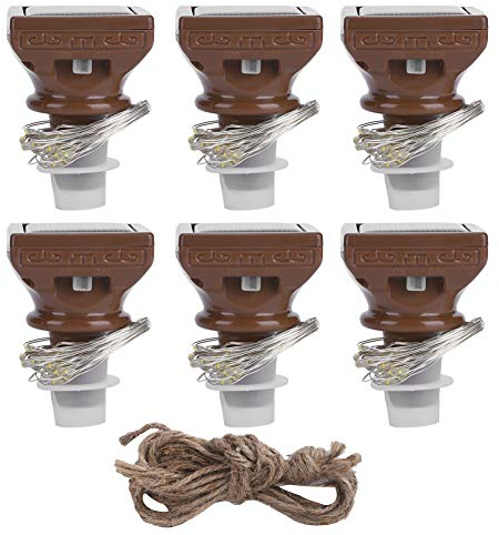 Botella solar Corcho Luz LED Botella Corcho Cadena Luz Botella de vino Luz Decoración 6PCS 20LED Luces solares de cadena Botella de vino impermeable Lámpara de corcho para la decoración del banquete d