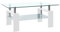 vidaXL Table Basse Table d'Appoint Table de Canapé Bout de Canapé Salle de Séjour Salon Intérieur Blanc et Transparent 95x55x40 cm Verre Trempé