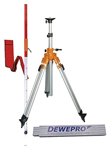 Nedo Zubehör-Paket 1 für Primus-Baureihe – Kurbelstativ 0,83–2,72 m & Flexilatte mit Hülle, inkl. Universaladapter + DEWEPRO Zollstock 2 m