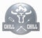 teileplus24 CG02 Gartenschild | Grill Schild | Stier + Grill&Chill | Edelrost | 41cm x 35cm