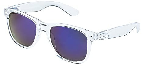 Ultra Clear Frame Sunglasses - with Midnight Blue Lenses Adults Classic Retro Sunglasses Women Man Transparent Glasses Fashion Glasses UV400 Protection Mirror Clear Glasses