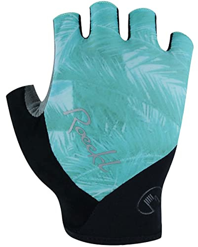 Roeckl Danis 2023 Kurze Fahrradhandschuhe für Damen, Türkis/Schwarz