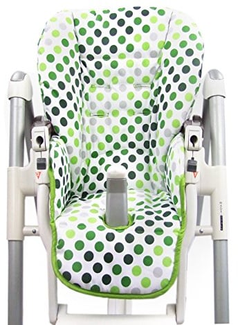BAMBINIWELT Ersatzbezug Sitzkissen Bezug kompatibel mit Peg Perego Prima Pappa-Diner (pistazie Punkte)